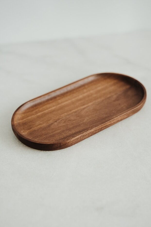 Acacia Wood Serving Tray – 23.4x11.9 cm