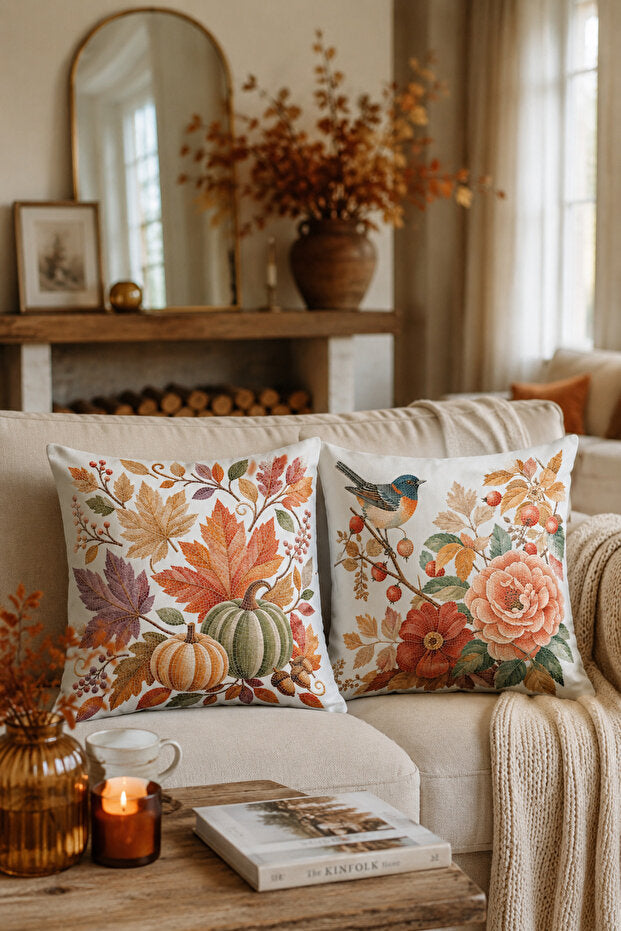 Autumn Garden Decorative Pillow Covers 43×43 cm – Set of 2