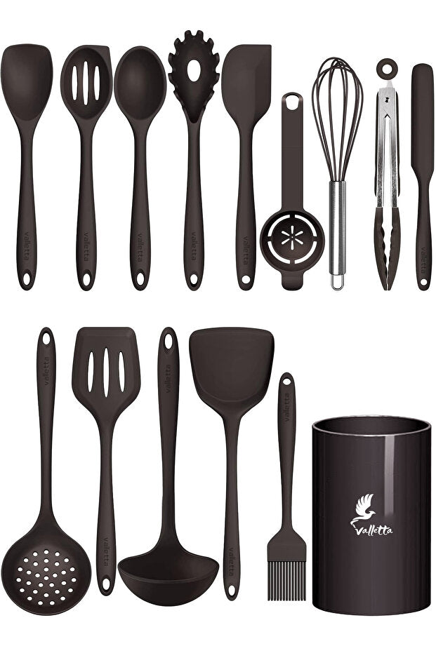 Trigona 15 Piece Silicone Kitchen Set - Black