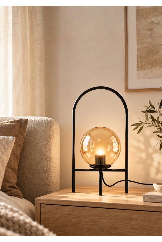 Moon Globe Table Lamp – Metal Glass