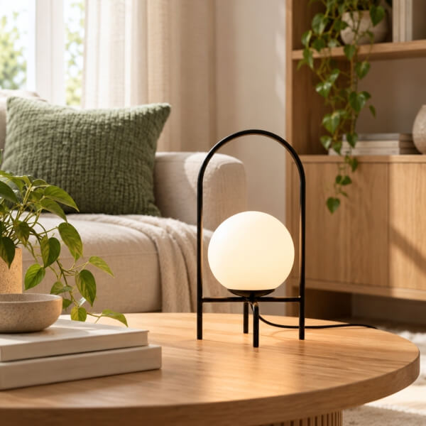 Moon Globe Table Lamp – Black & White