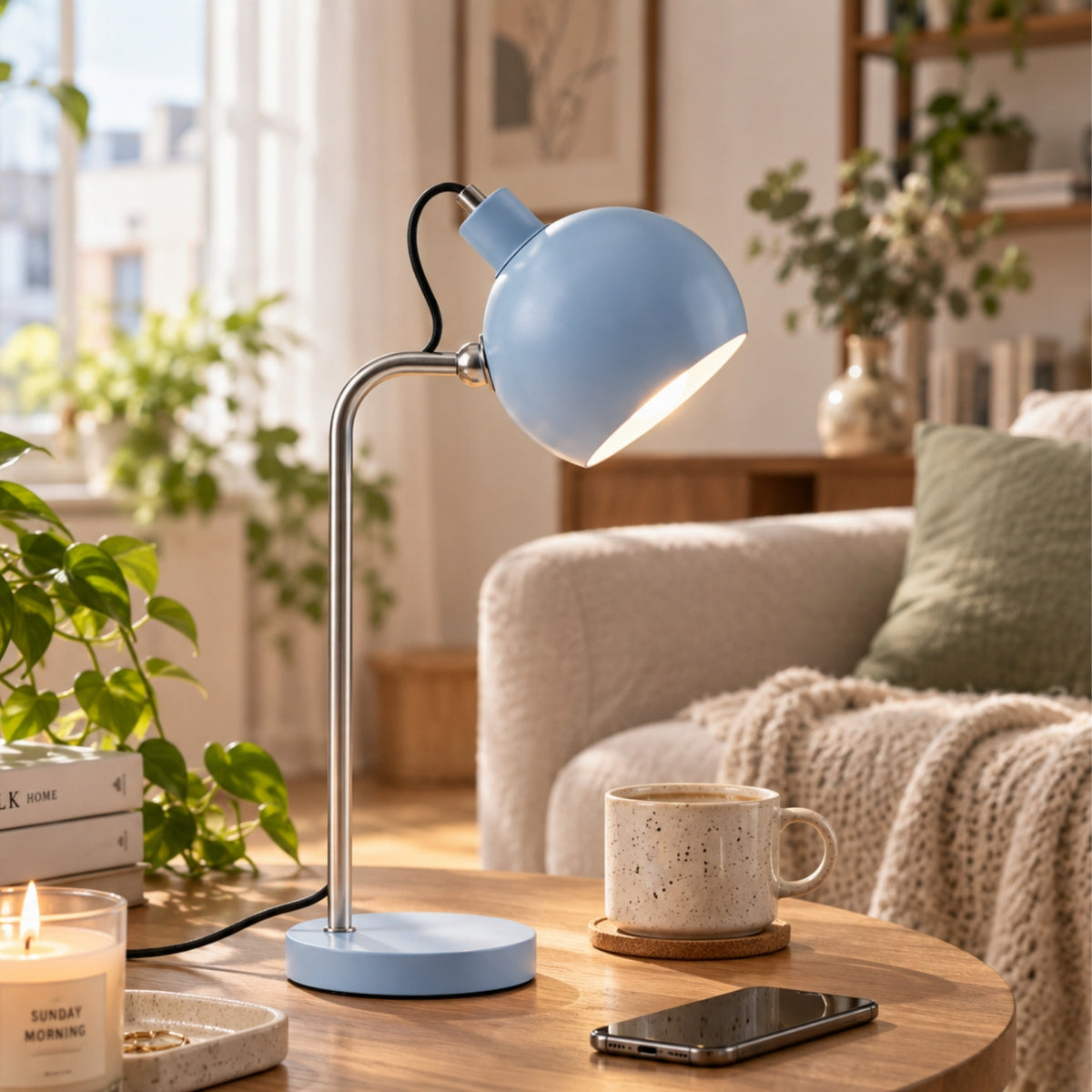 SKOV Scandinavian Table Lamp – Light Blue