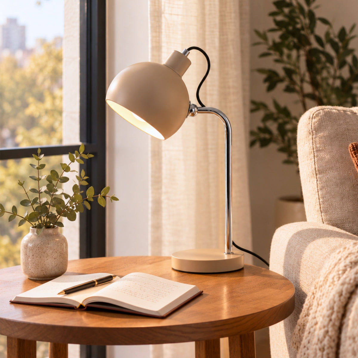 SKOV Scandinavian Table Lamp – Beige