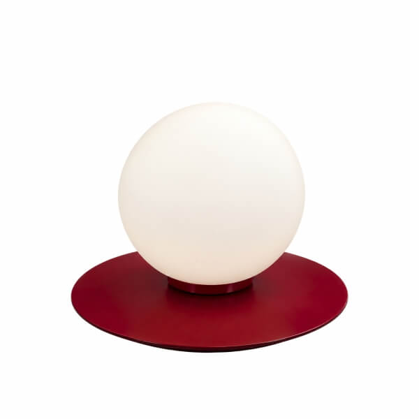 Homing Murphy Globe Table Lamp – White & Burgundy Red