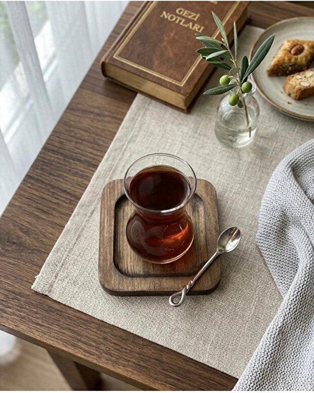 6 Piece Wooden Coaster Set