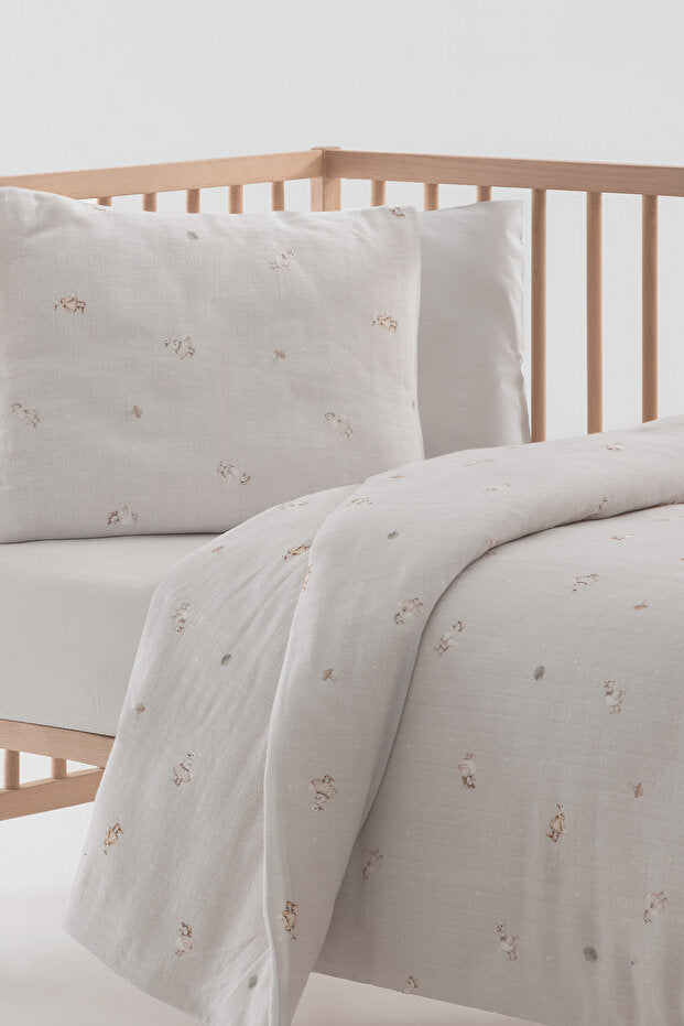 Mini Zella 100% Cotton Muslin Baby Duvet Cover Set