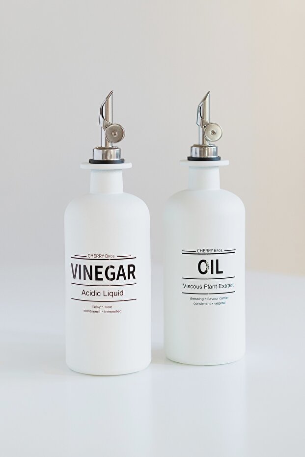 Glass Oil & Vinegar Bottle Set – 2 Pieces