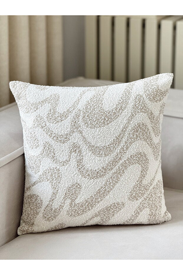 Flow Wave Decorative Pillow Cover – Beige
