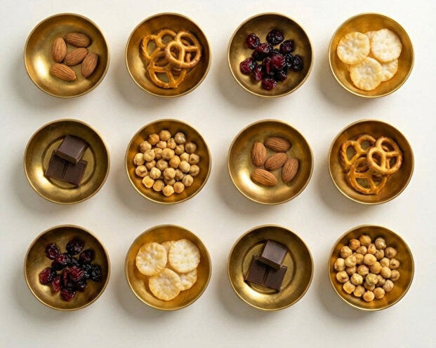 12-Piece Gold Metal Snack Bowl Set