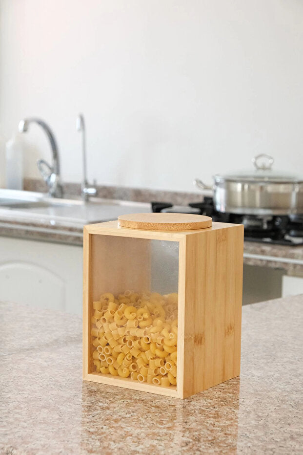 Bamboo Vaccumed Lid Storage Container Jar