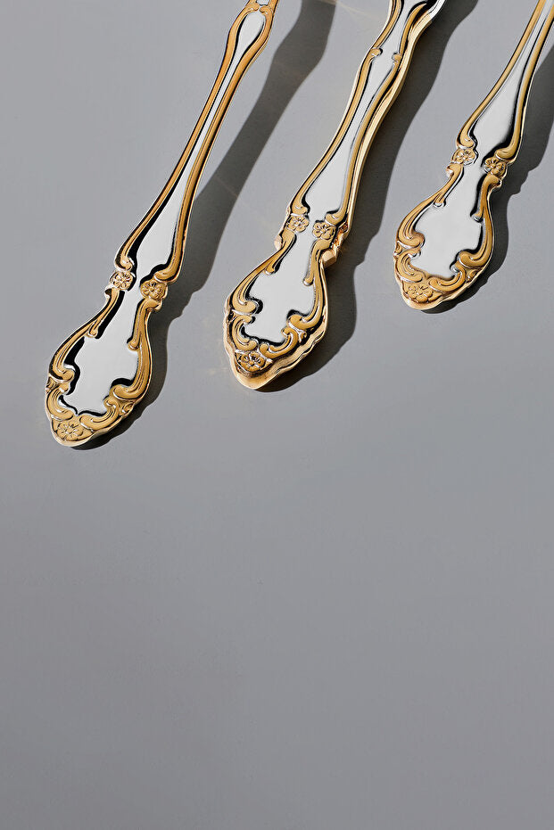 Adriana Satin 5 Piece Stainless Steel Serving Set - Gold