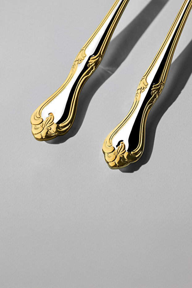 Lalezar Satin 5 Piece Stainless Steel Serving Set - Gold