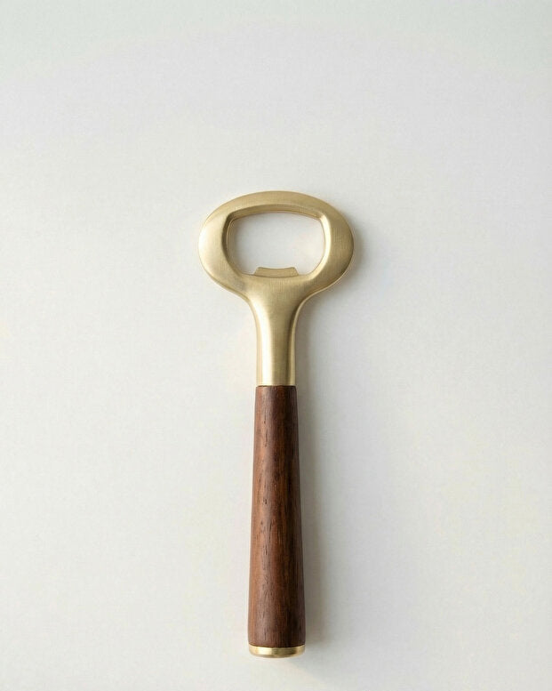 Acacia Handle Gold Bottle Opener