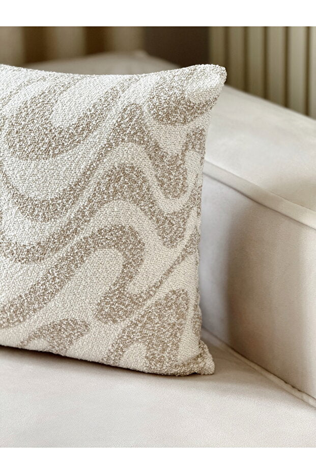 Flow Wave Decorative Pillow Cover – Beige