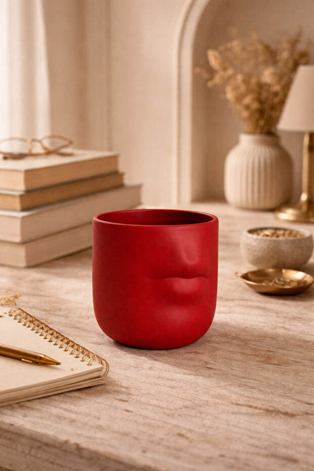 Handmade Ceramic Red Lip Mug / Cup