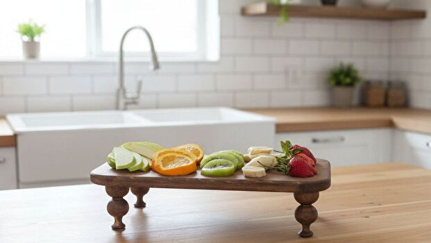 Natural Wood Stand Serving Tray