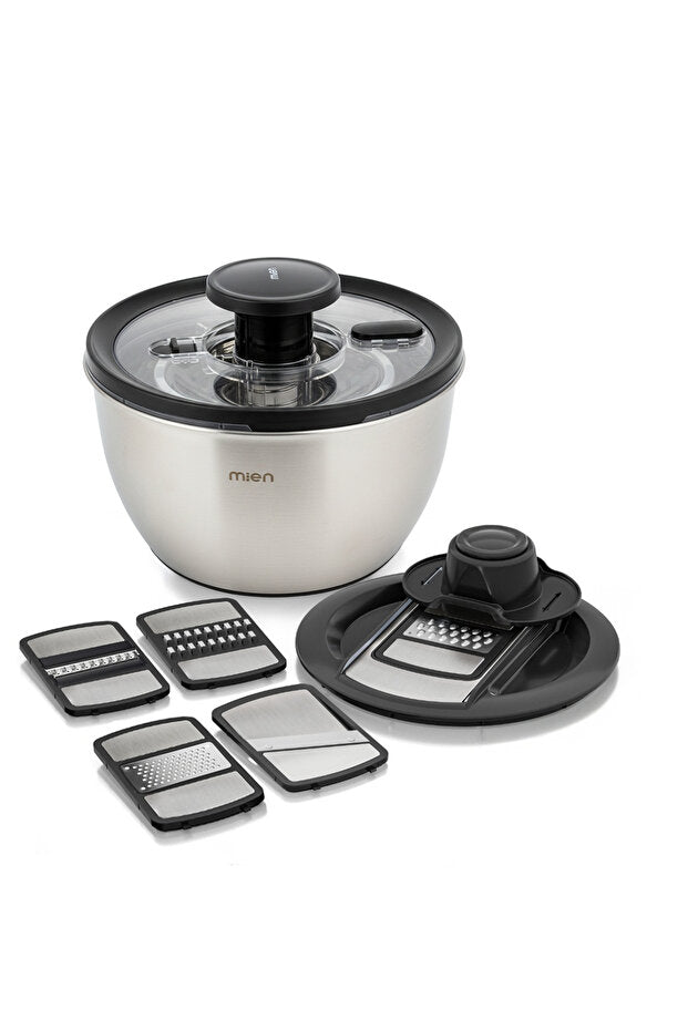 Stainless Steel Storage and Preparation Set with Grater Attachment