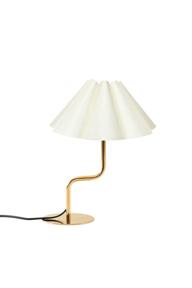 NoE Modern Table Lamp – Ecru & Gold