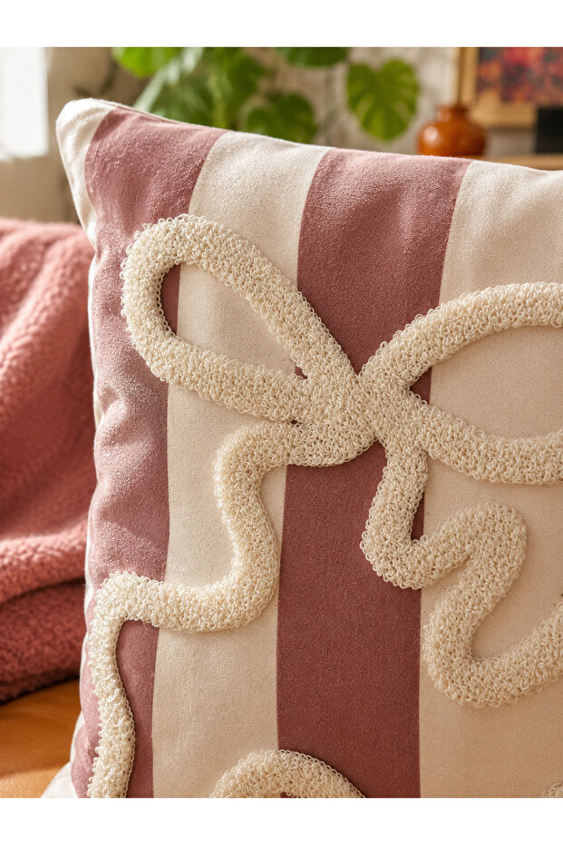 Bow Punch Embroidery Pillow Case 50x30 cm