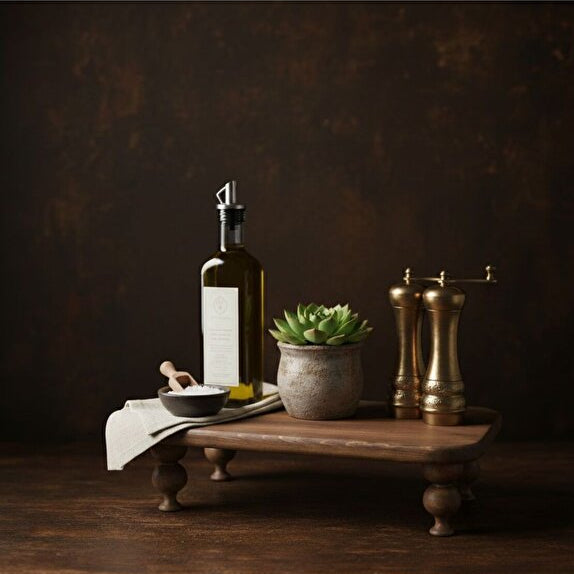 Natural Wood Stand Serving Tray
