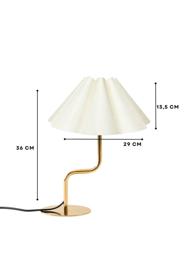 NoE Modern Table Lamp – Ecru & Gold