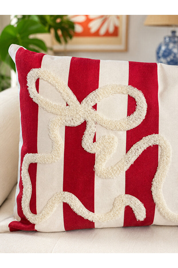 Bow Punch Embroidery Pillow Case 50x30 cm