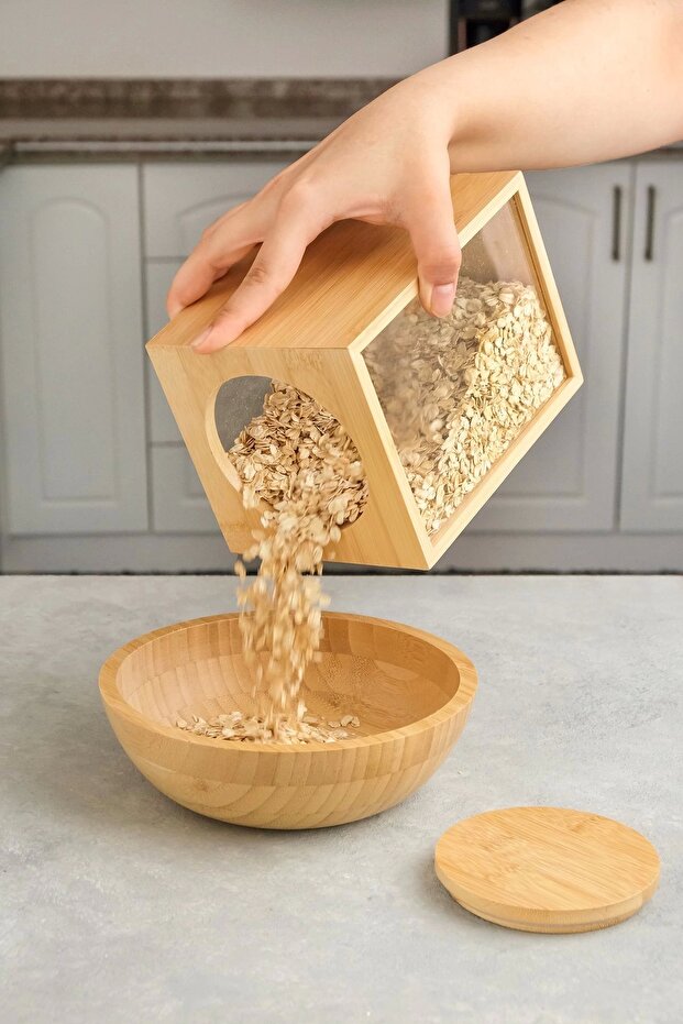 Bamboo Vaccumed Lid Storage Container Jar