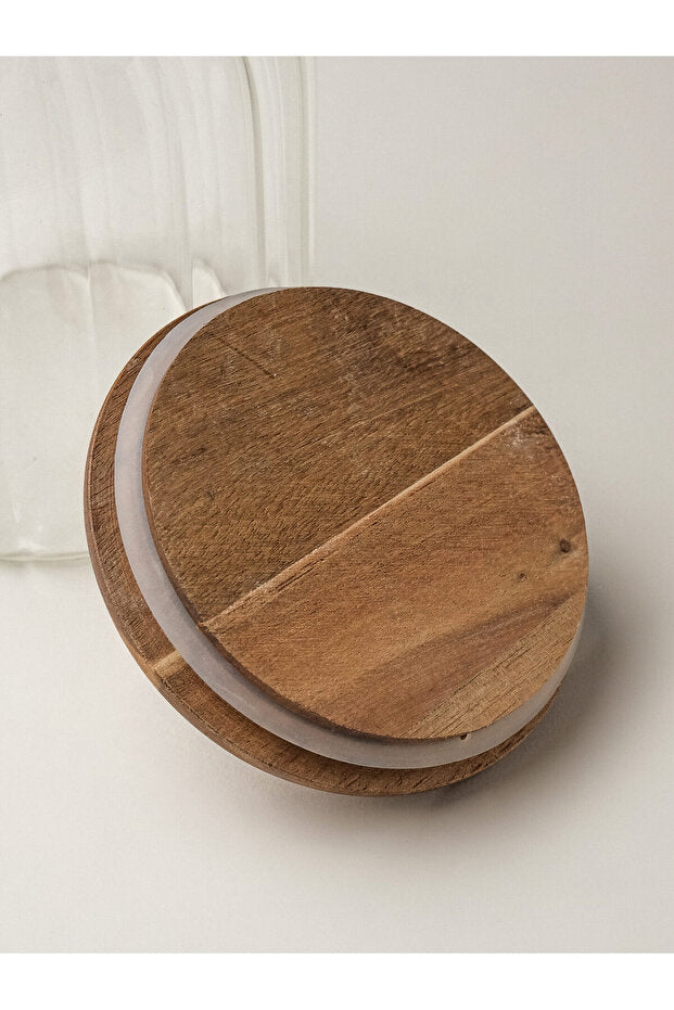 Tulip Acacia Large Glass Storage Jar