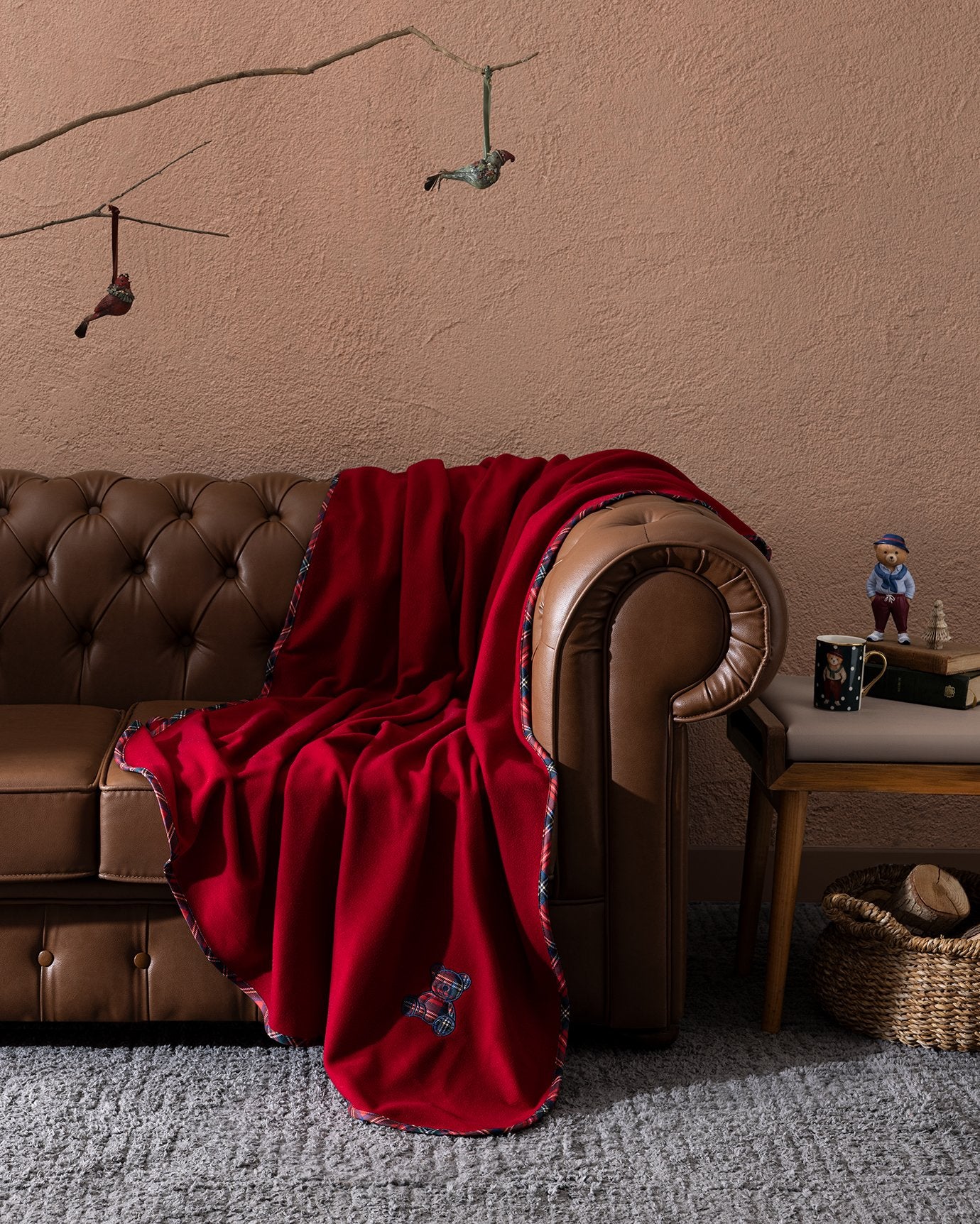 Tanise Sofa Throw - Red