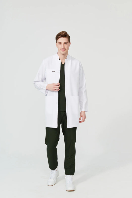Cosa Men’s Mandarin Collar Medical Coat