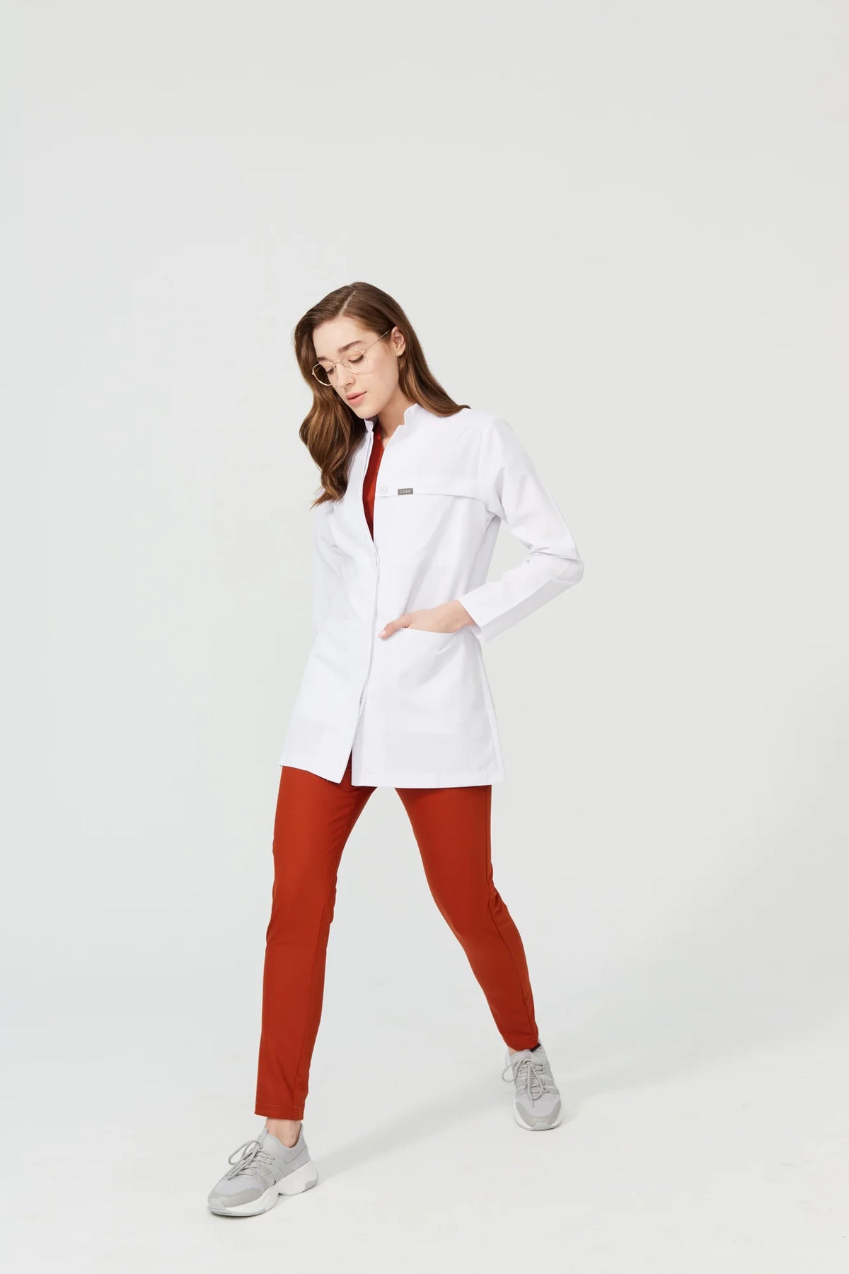 Cosa Women’s Mandarin Collar Medical Coat