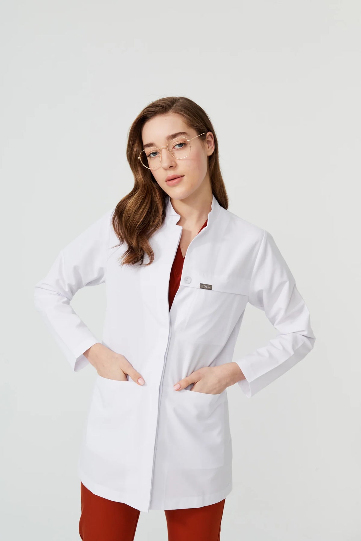 Cosa Women’s Mandarin Collar Medical Coat