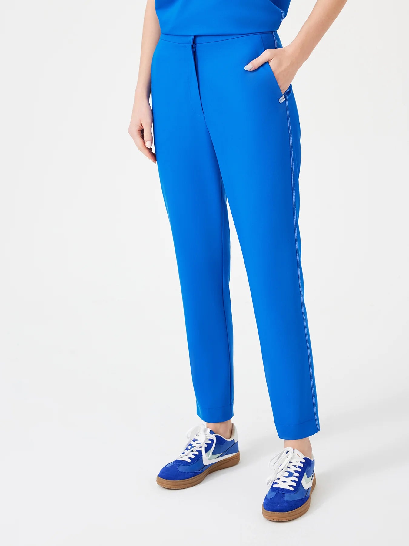 Cosa Fortius® Women's Contrast Stitch Trousers - Royal Blue