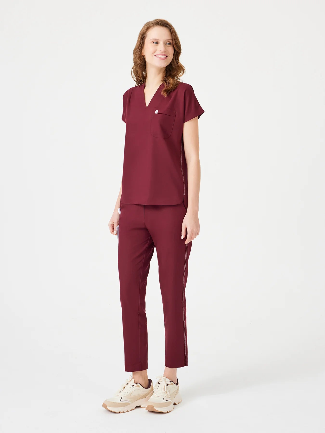 Cosa Fortius® Women's V-Neck Top - Burgundy