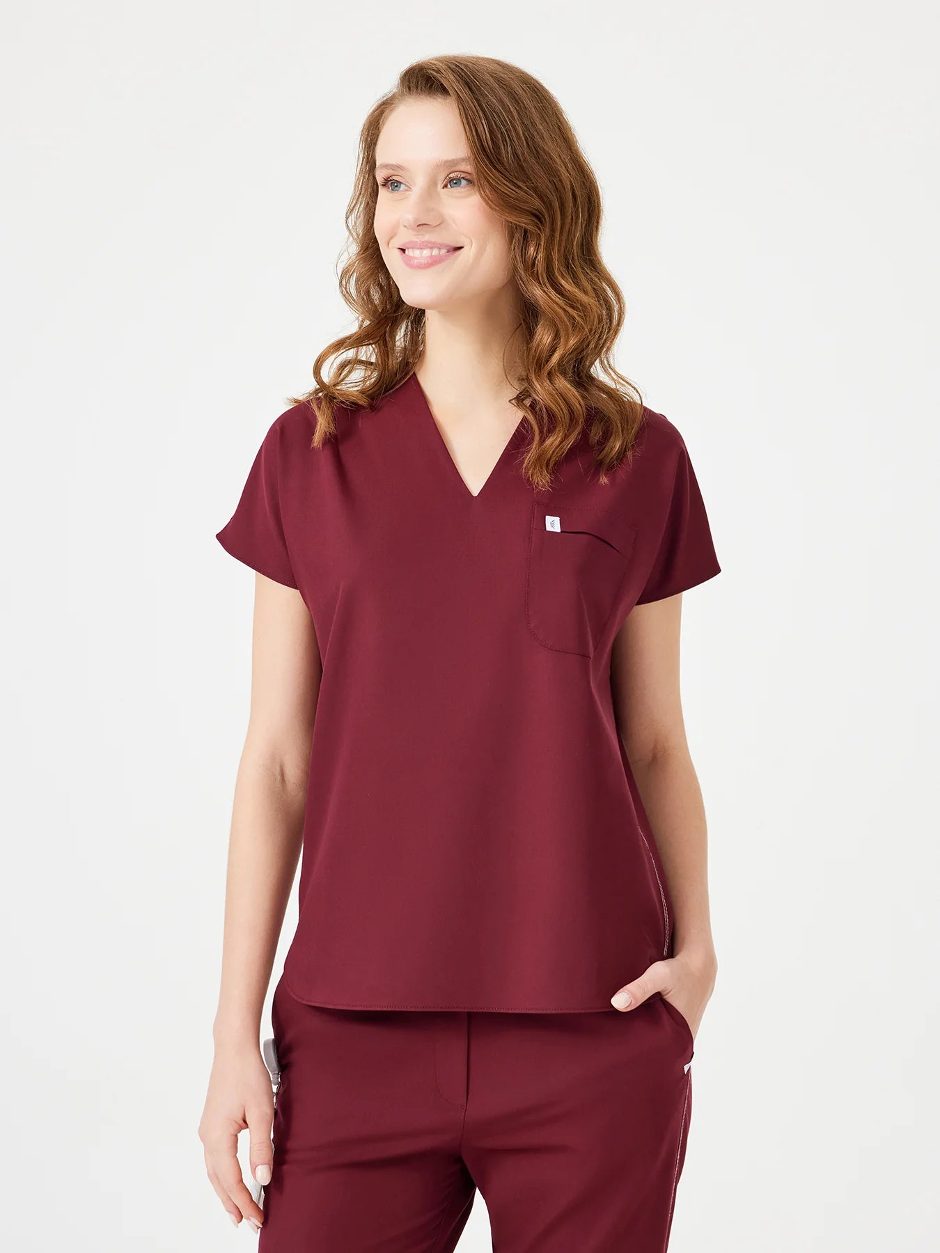 Cosa Fortius® Women's V-Neck Top - Burgundy