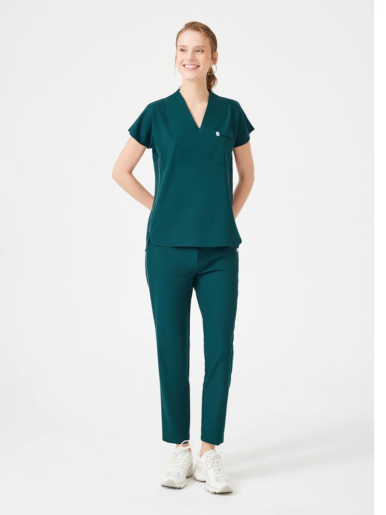 Cosa Fortius® Women's V-Neck Top - Petrol Green