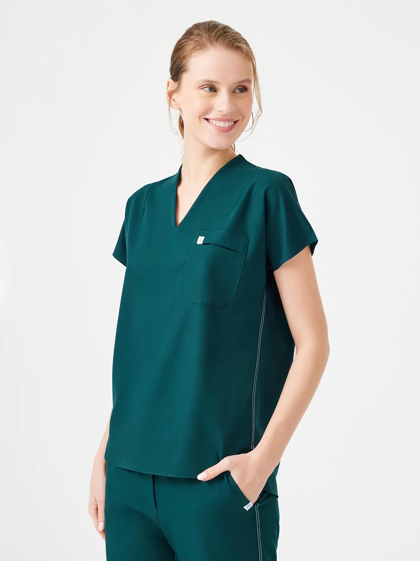 Cosa Fortius® Women's V-Neck Top - Petrol Green