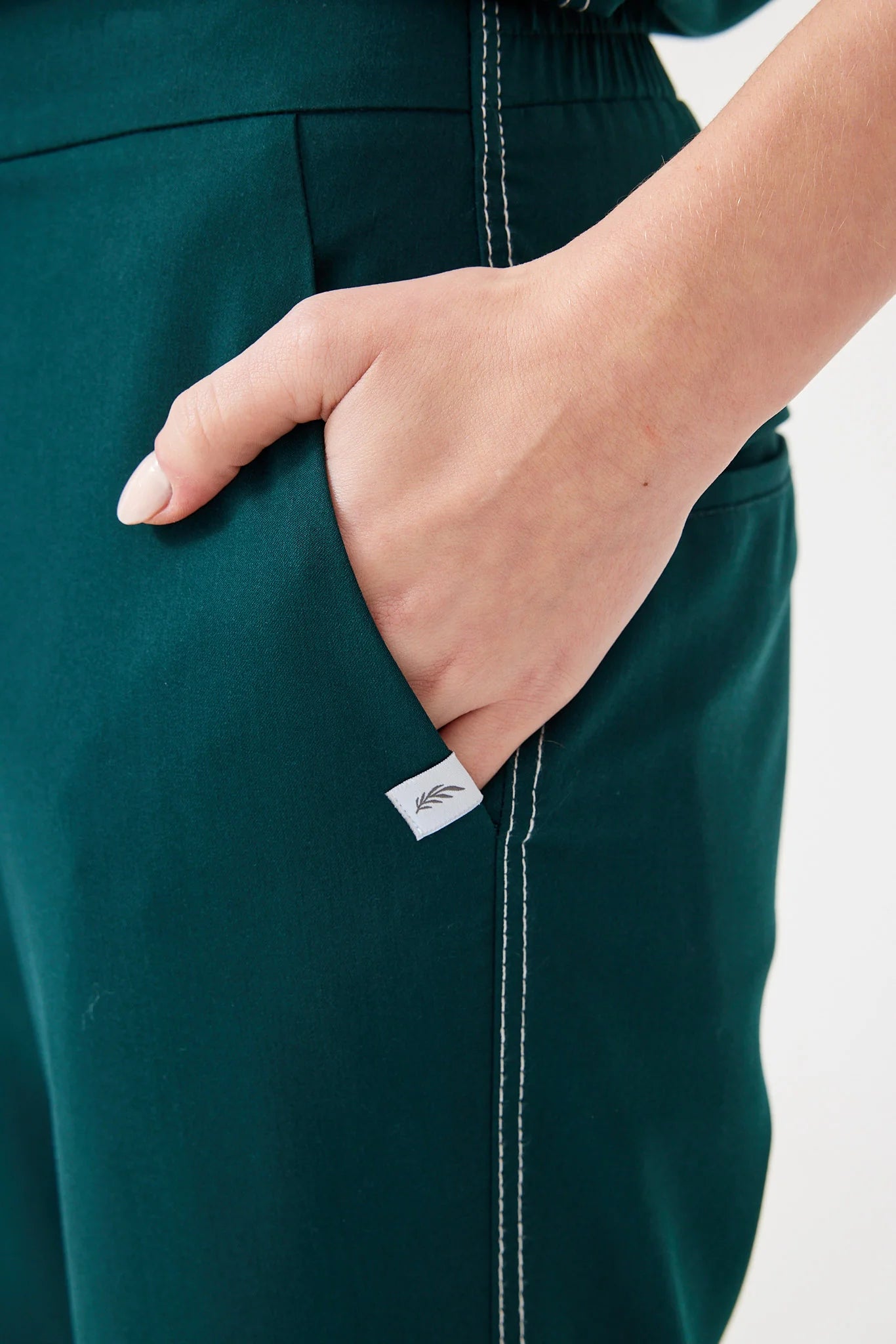 Cosa Fortius® Women's Contrast Stitch Trousers - Petrol Green