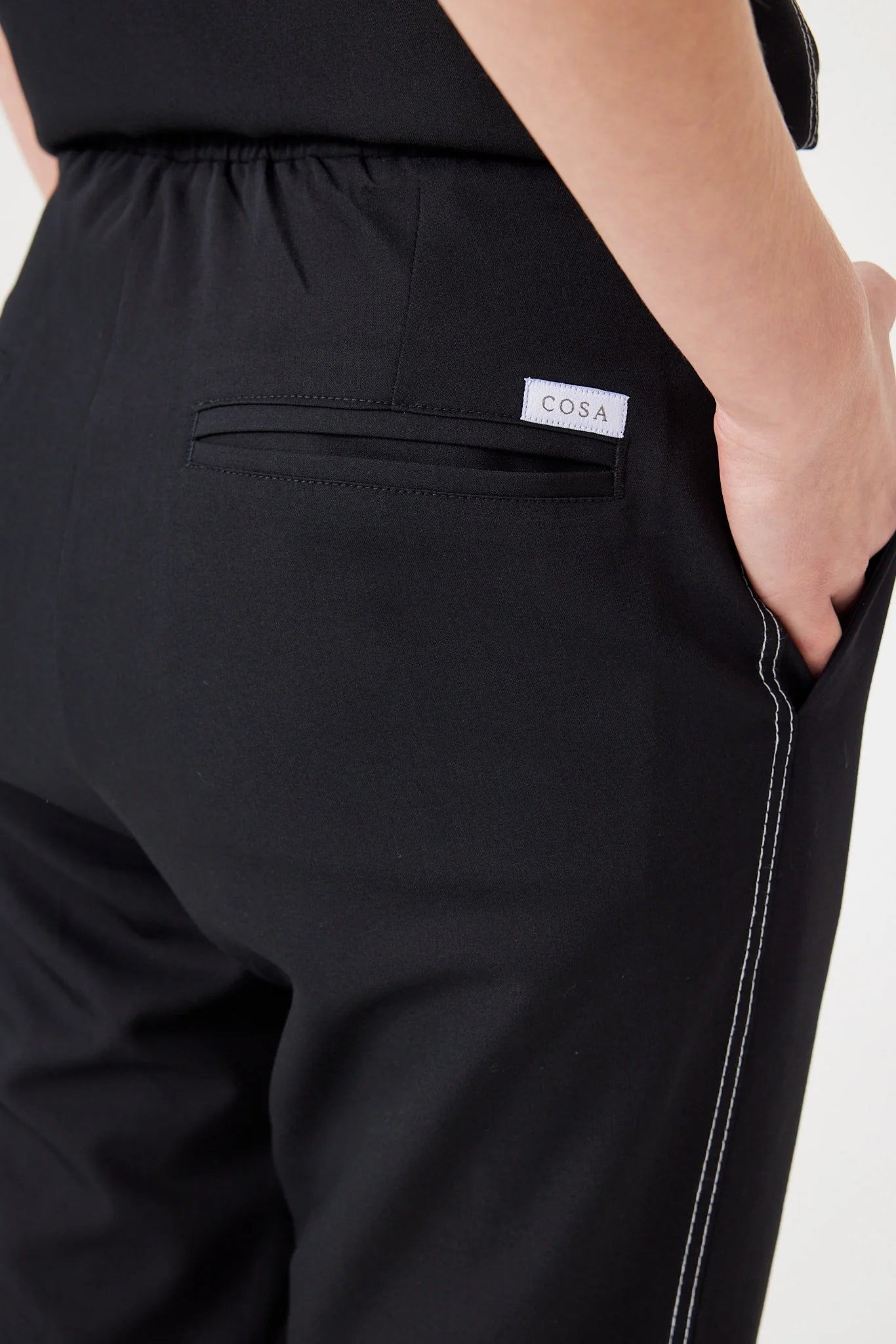 Cosa Fortius® Women's Contrast Stitch Trousers - Black