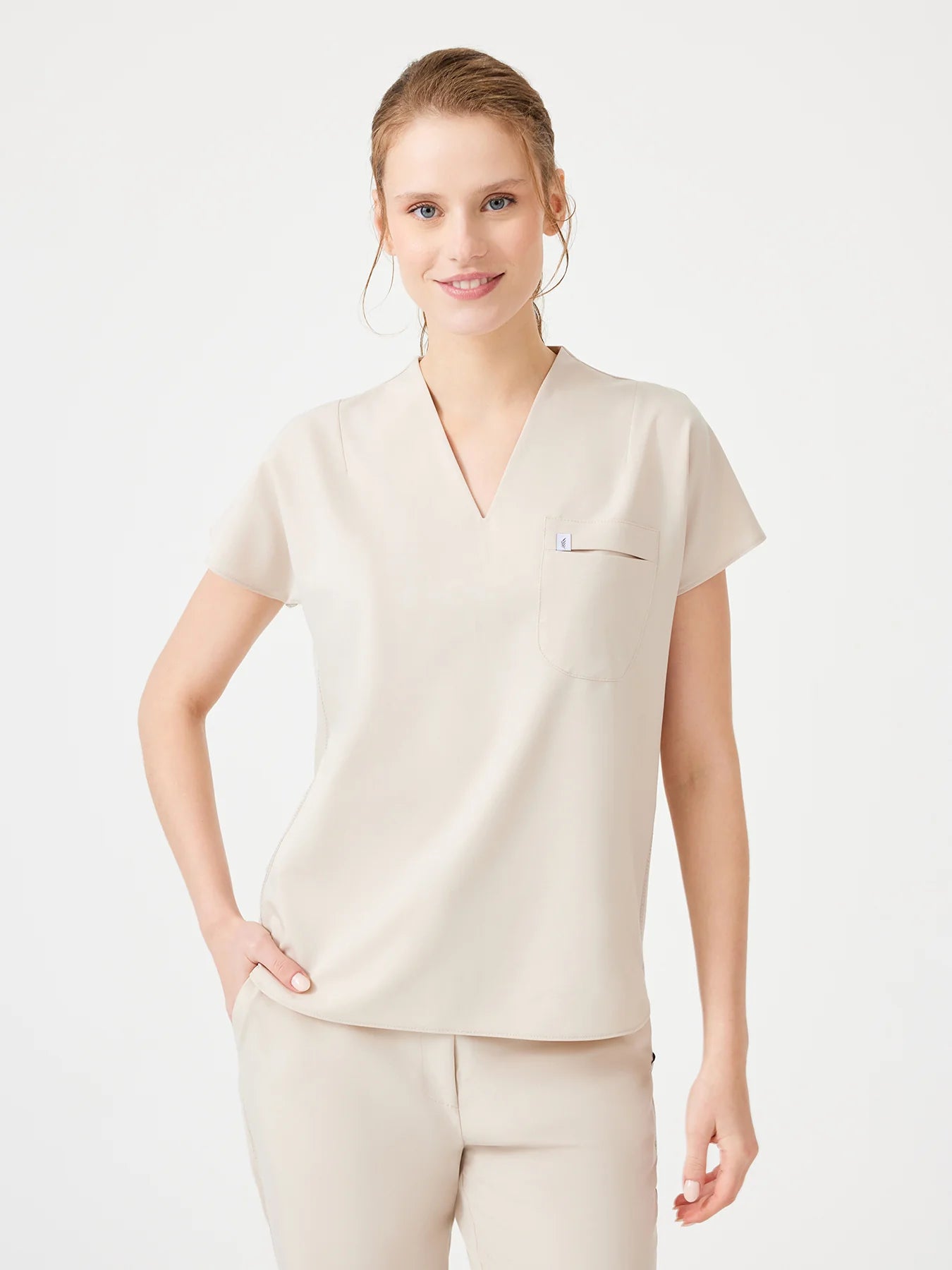 Cosa Fortius® Women's V-Neck Top - Light Beige