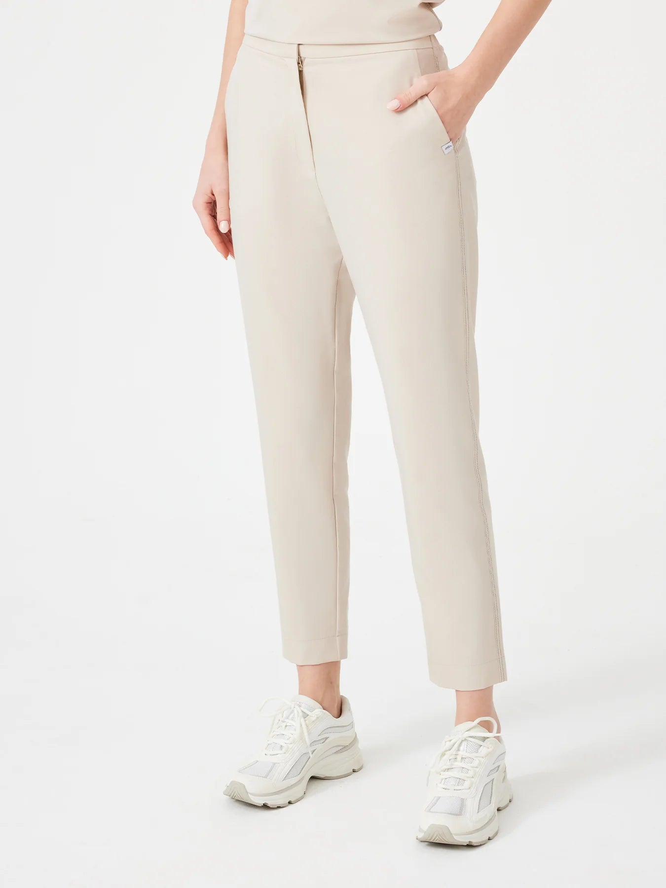 Cosa Fortius® Women's Contrast Stitch Trousers - Light Beige