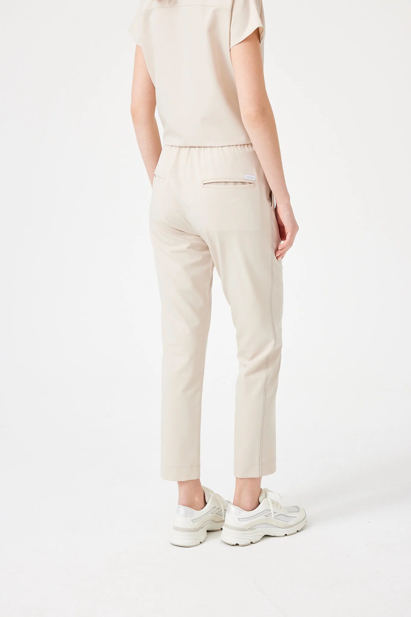 Cosa Fortius® Women's Contrast Stitch Trousers - Light Beige