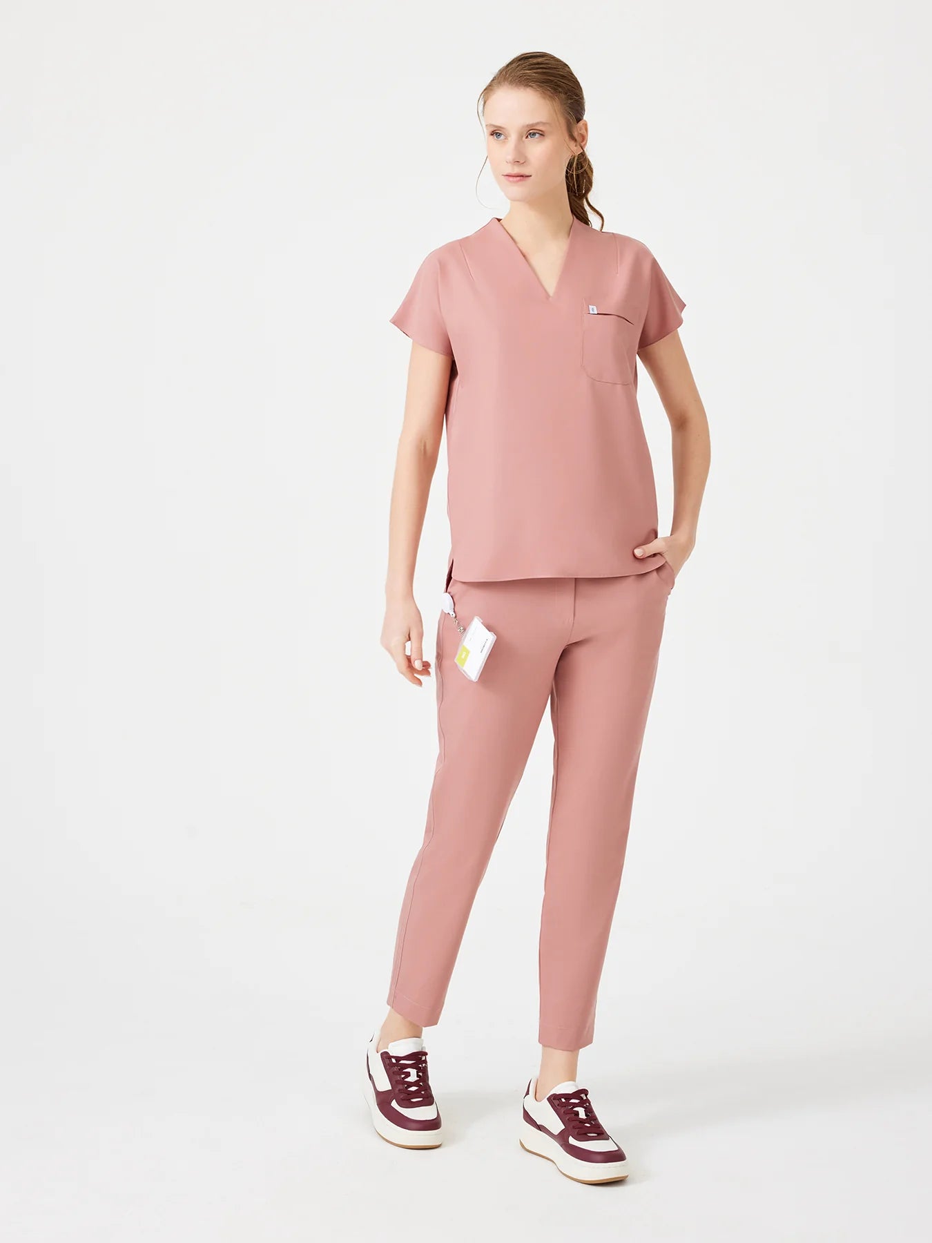Cosa Fortius® Women's V-Neck Top - Powder Pink