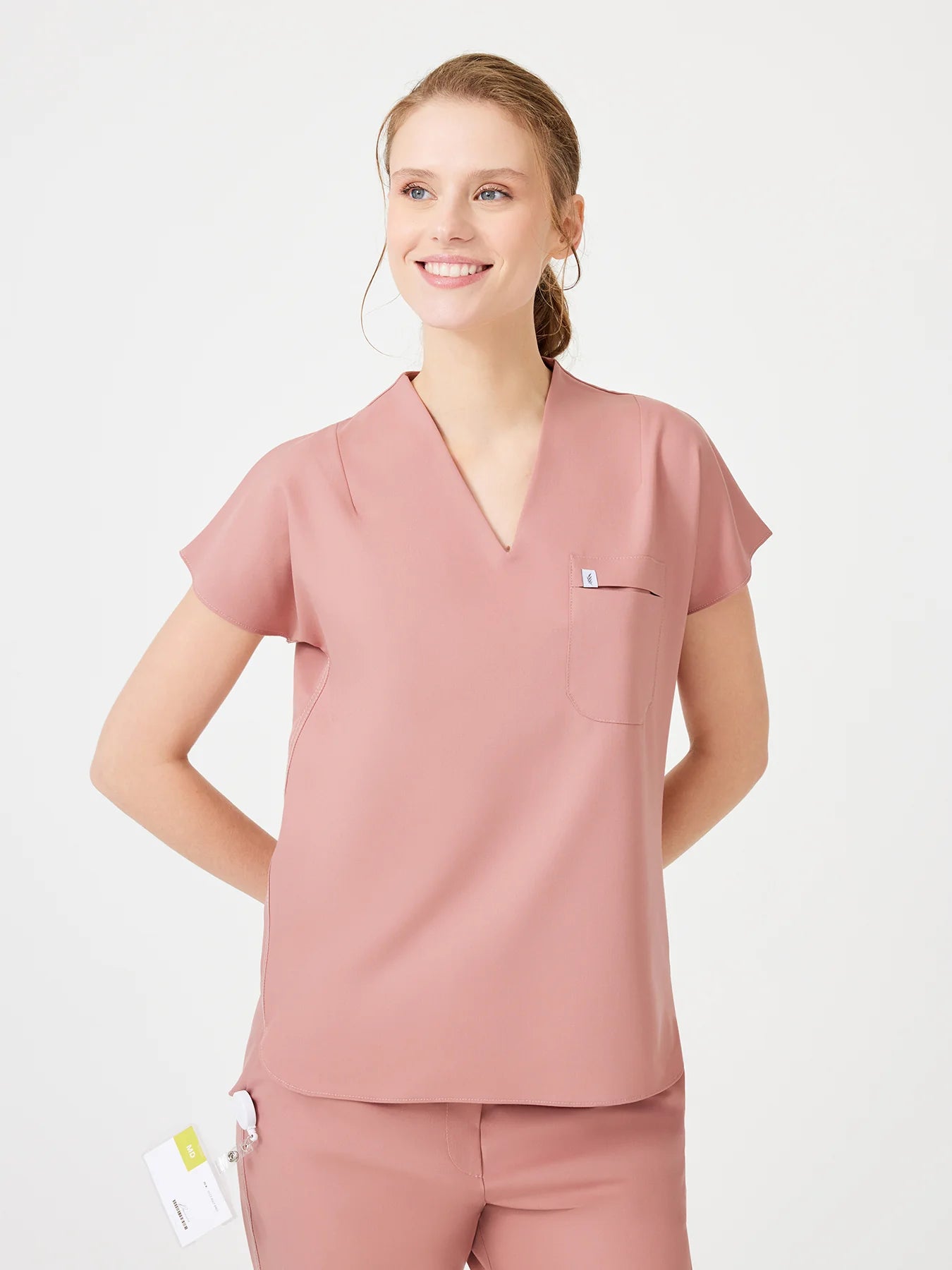 Cosa Fortius® Women's V-Neck Top - Powder Pink