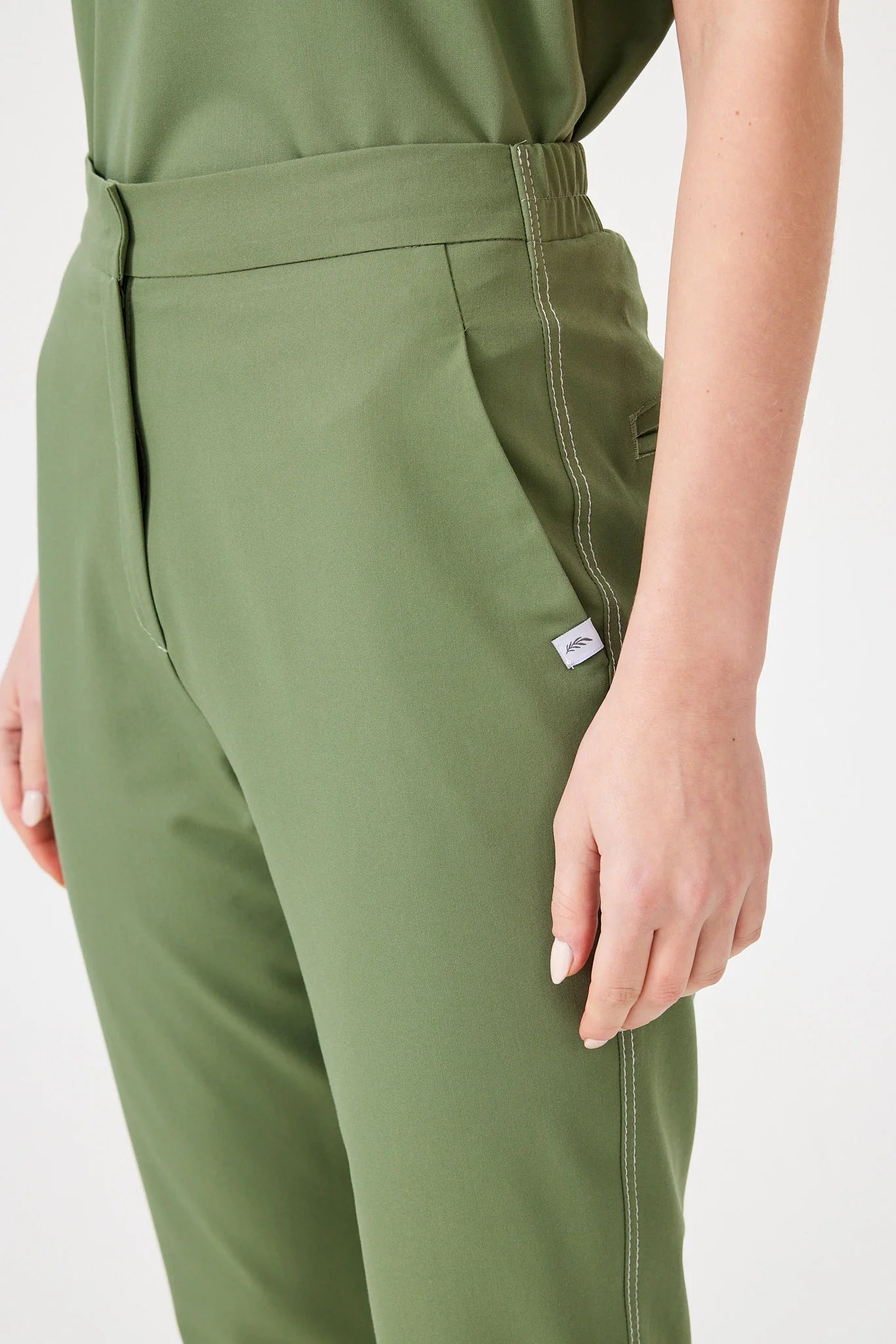 Cosa Fortius® Women's Contrast Stitch Trousers - Light Green