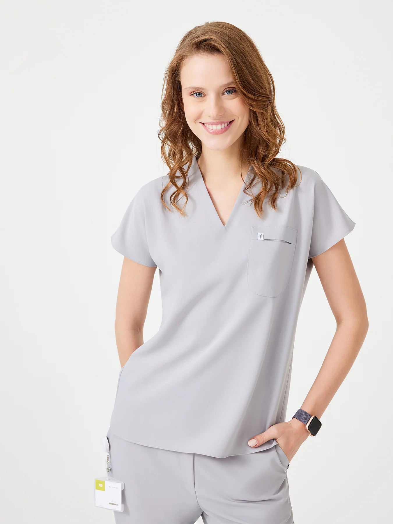 Cosa Fortius® Women's V-Neck Top - Light Gray