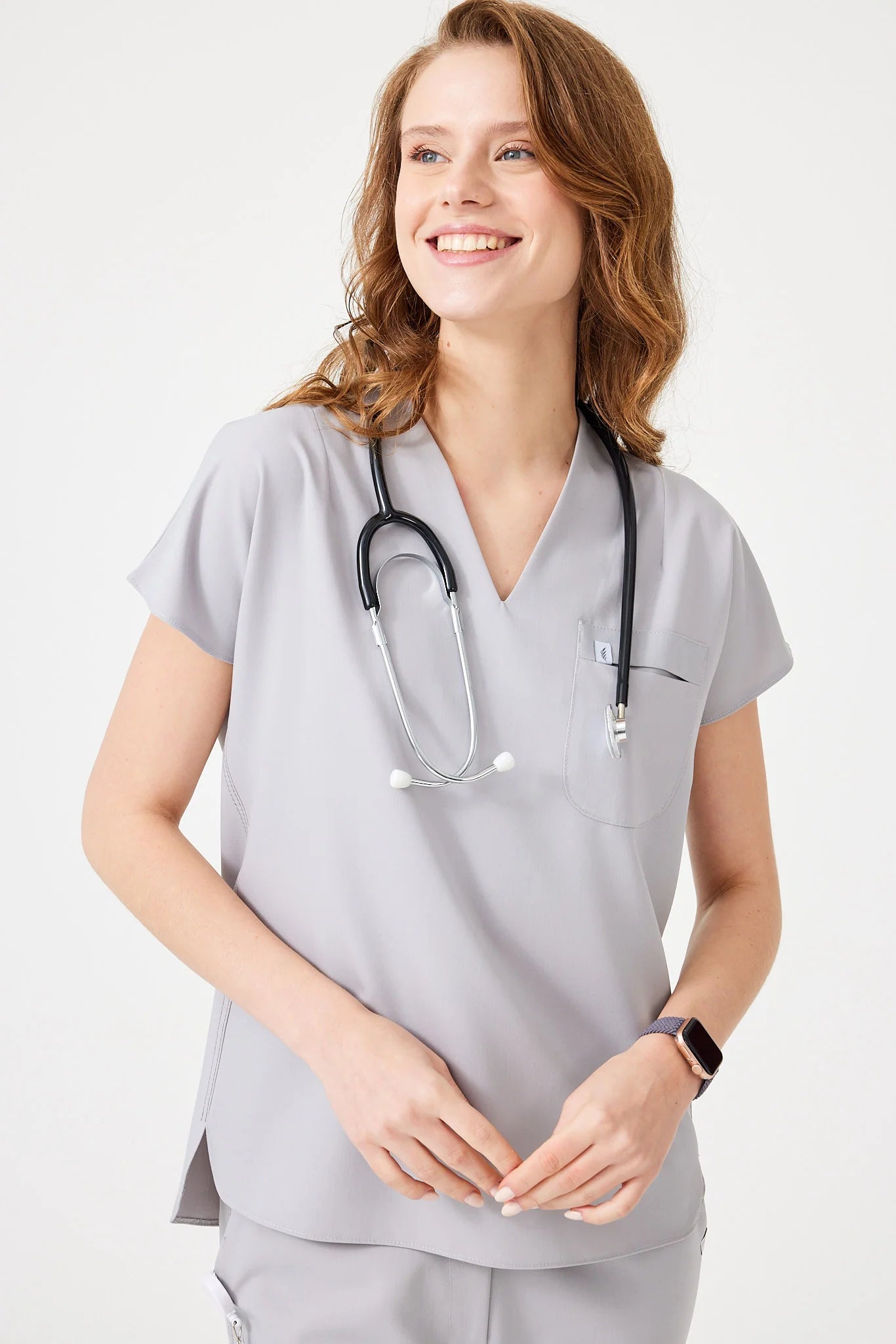 Cosa Fortius® Women's V-Neck Top - Light Gray