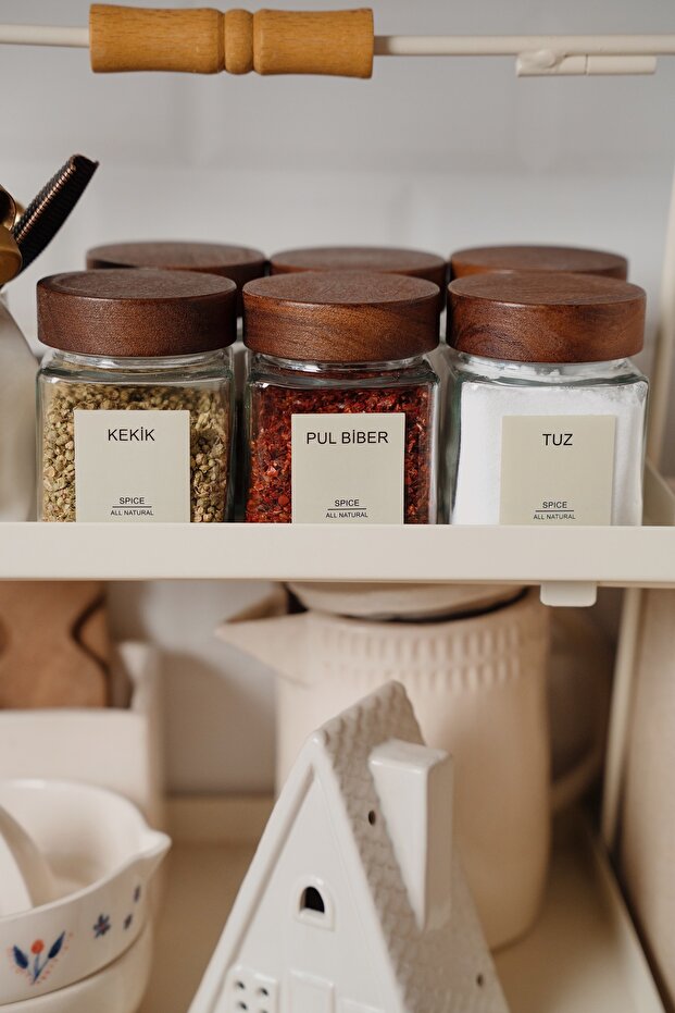 Accacia Spice Square Jar 6 Piece Set