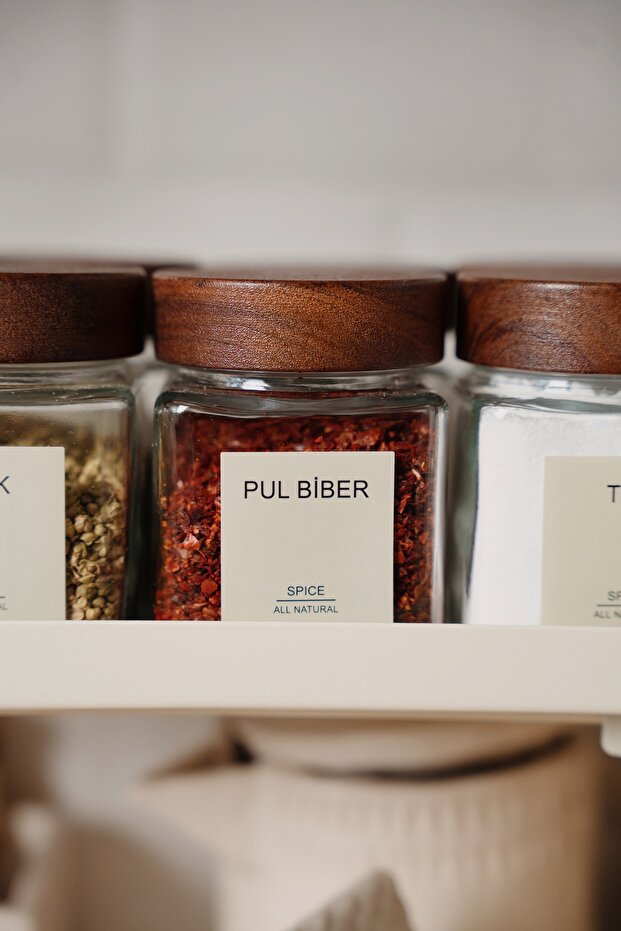 Accacia Spice Square Jar 6 Piece Set