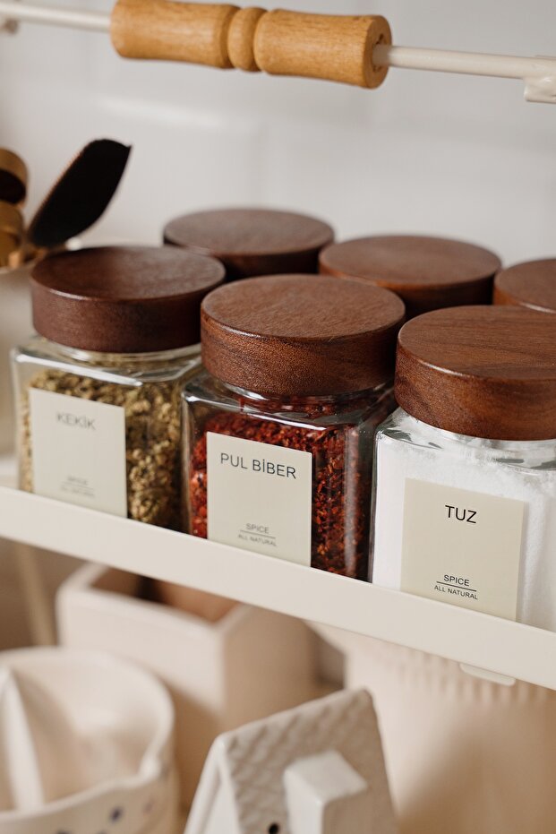 Accacia Spice Square Jar 6 Piece Set